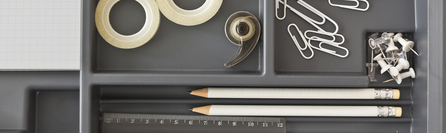 An organizer with office tools