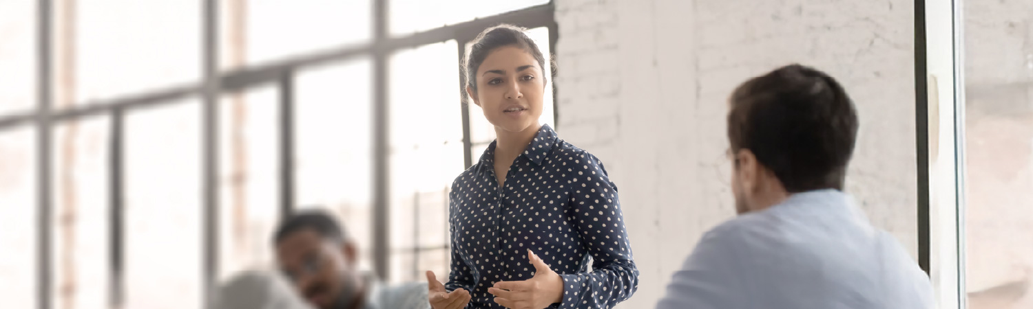business woman doing a presentation